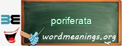 WordMeaning blackboard for poriferata
